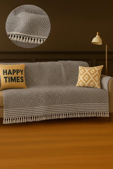 Sultan Koltuk Örtüsü Kaymaz Kumaş Özelliği 180 X 200 Cm AntrasitPiKE888219694