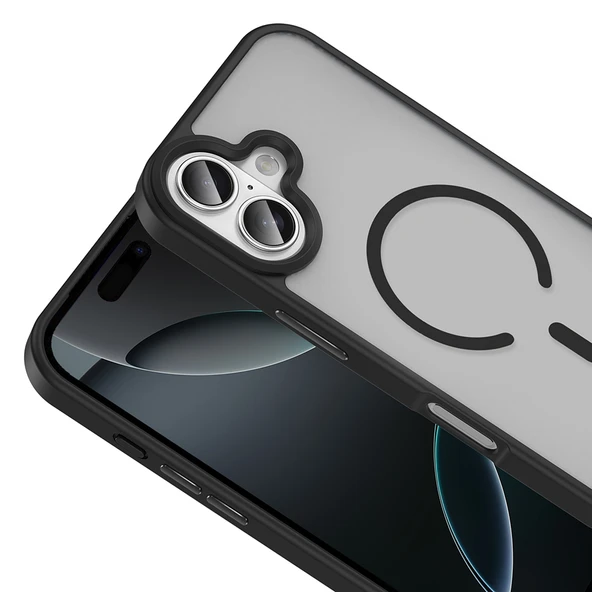 iPhone 17 Kılıf M-safe Şarj Özellikli Mat Arka Yüzey Sio Kılıf - Resim 8