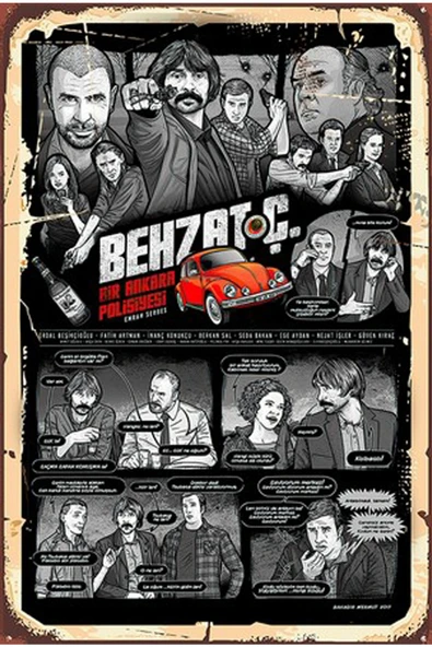 Behzat Ç. Retro Ahşap Poster - 1