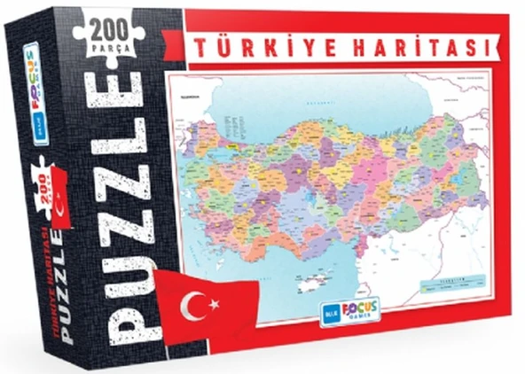 Blue Focus Türkiye Haritası - Puzzle 200 Parça ürün görseli 1