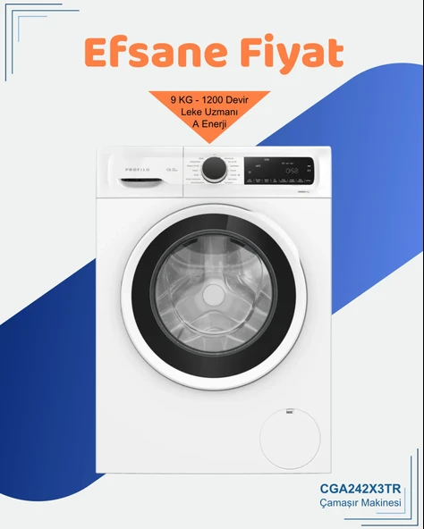 Profilo CGA242X3TR 1200 Devir 9 kg Çamaşır Makinesi