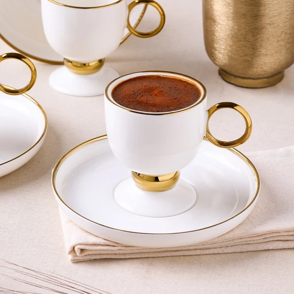 Aryıldız Margaux Gold 6 Kişilik Kahve Fincan Takımı - Resim 2