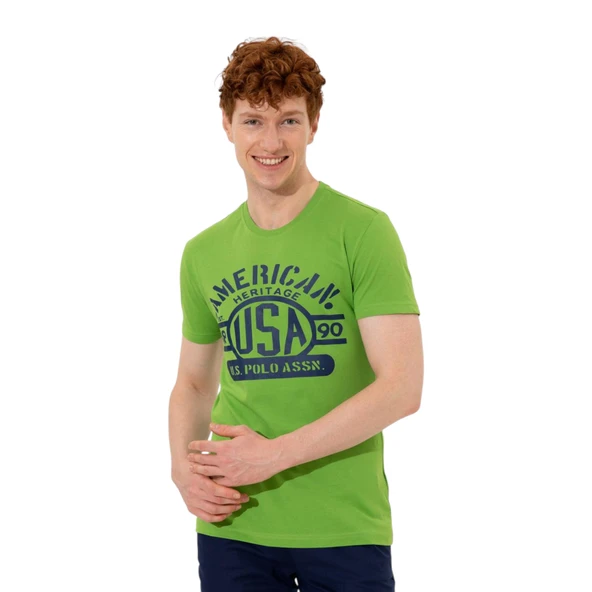 Erkek Elma Yeşili Bisiklet Yaka Tişört ürün görseli