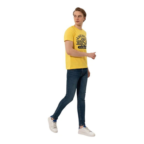 Erkek Elma Yeşili Bisiklet Yaka Tişört - Resim 11