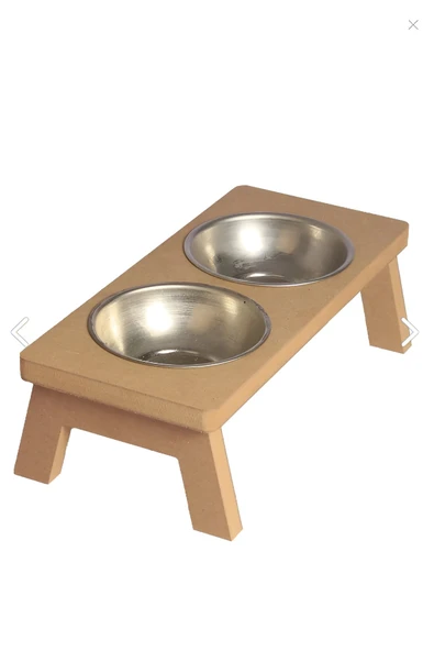 Ahşap Kedi Mama Kabı Özel Tasarım Demonte Köpek Mama Su Kabı - 1