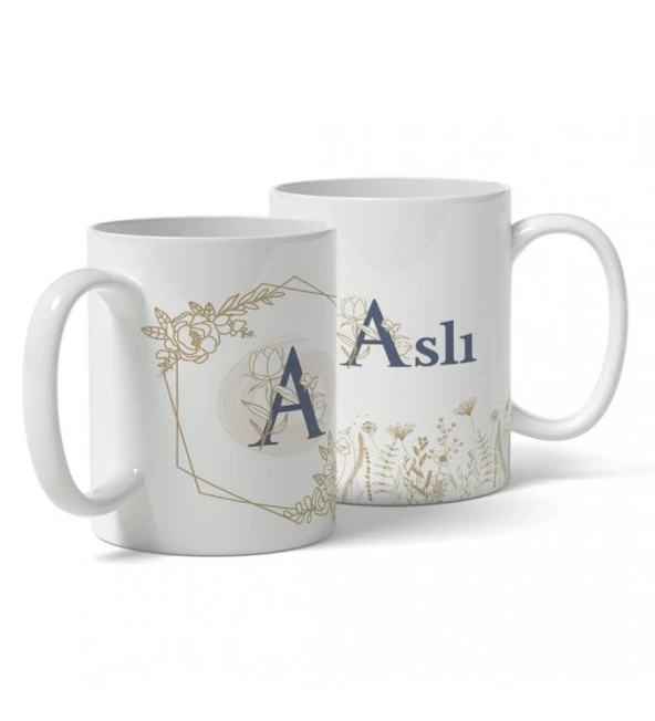 Kişiye Özel Altıgen "A" Harfi Temalı Baskılı Kupa - Resim 3