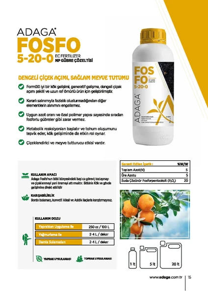 ADAGA Fosfo 5-20-0 - 1 Litre - 2