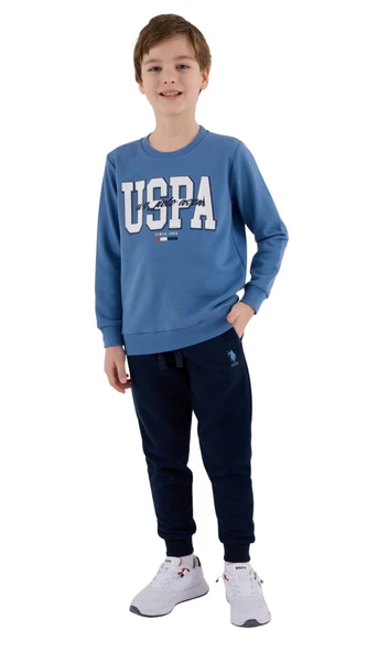 Us Polo Erkek Çocuk Garson Cobalt Uzun Kol Pijama Takım 2205 ürün görseli 1