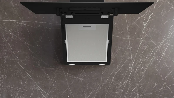 Siemens LC64KPJ70T iQ100, Duvar tipi davlumbaz, eğimli cam tasarım, 60 cm, antrasit gri - 5