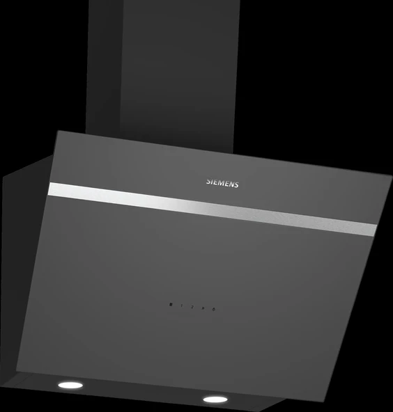 Siemens LC66KPJ70T iQ300 Duvar Tipi Davlumbaz 60 cm Şeffaf Gri Baskılı Cam - 1