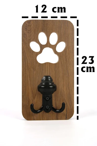 Dekoratif Ahşap Askılık Pati Şeklinde Duvara Monte Tekli Duvar Askısı 12x23 cm - 3