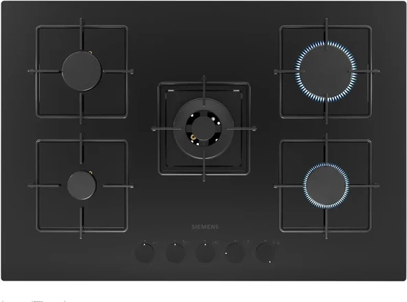 Siemens EN7B6QP30O iQ300 Gazlı Ocak 75 cm Sert cam, Siyah - 1