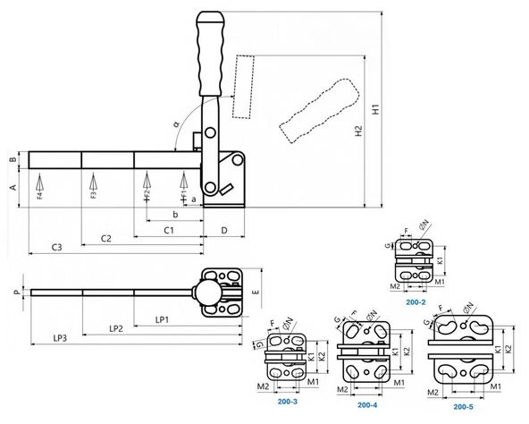 200-4-P2 Yatay Tabanlı Lamalı Dikey Bağlantı Elemanı 23711 - 2