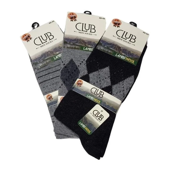 Club Lamswool Yün Erkek Kışlık Çorap 3 Adet ürün görseli