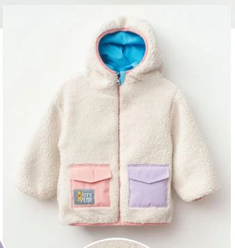 HARİBO Kız Çocuk polar kapşonlu ceket  çift taraflı - Resim 2