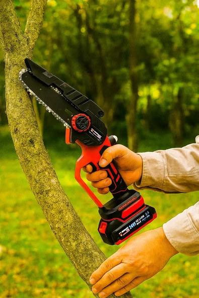 Germany Style 8024 Çift Akülü Çift Zincirki Şarjlı Ağaç Dal Budama Testeresi - 3