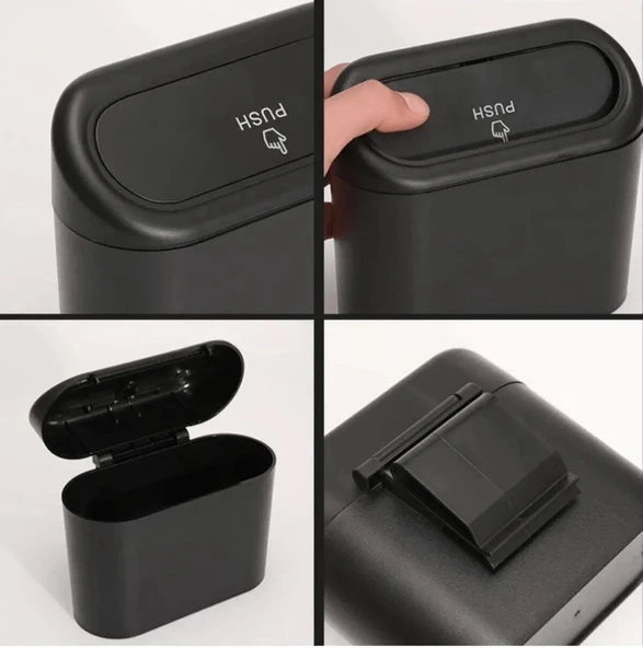 Araç İçi Çok Amaçlı Kapaklı Çöp Kutusu