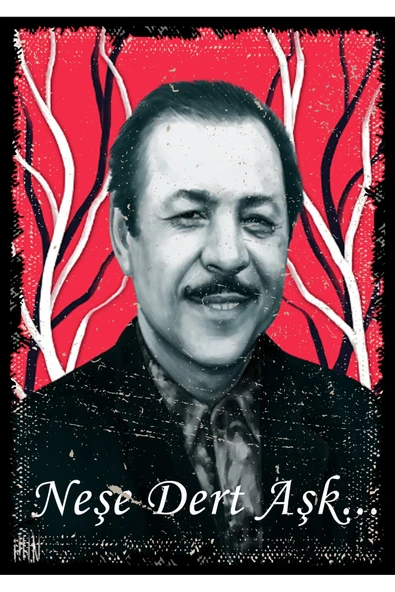 Neşet Ertaş Retro Ahşap Poster - 1