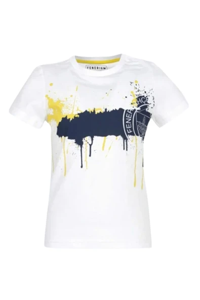 Fenerbahçe Ojinal Çocuk Tribün Boyalı Beyaz T-shirt ürün görseli 1