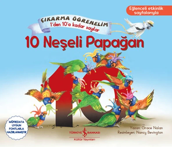 10 Neşeli Papağan - Çıkartma Öğrenelim 1'den 10'a Kadar Sayılar ürün görseli 1