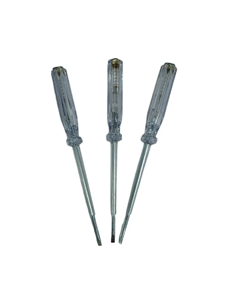 3 Adet Kaliteli, Profesyonel Kontrol Kalemi, Düz Uçlu Elektrik Kontrol Kalemi 18,5 Cm Kontrol Kalemi - 2