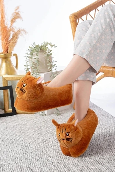 Devida Yumuşak Taban Sevimli Hayvan Kedi Panduf - 3