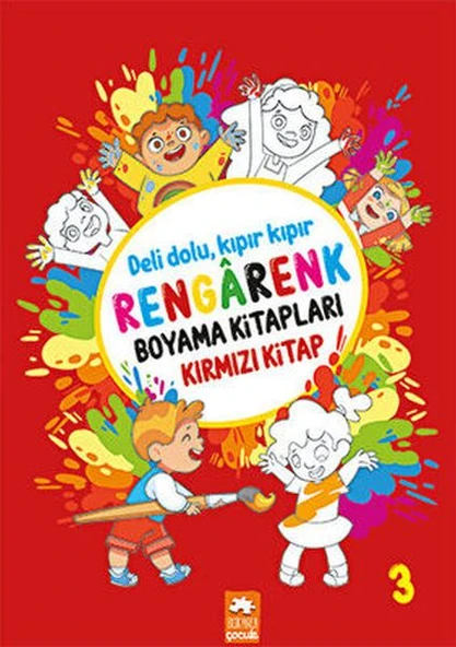 Rengarenk Boyama Kitabı 3 - Kırmızı Kitap ürün görseli 1