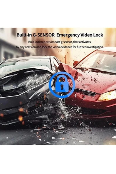 4K WiFi Çift Kameralı Araç Kamerası Gece Görüşlü G-Sensörlü Dash Cam 170 Derece - Resim 6