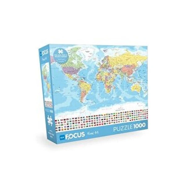 Blue Focus 1000 Parça - World Map (dünya Haritası) ürün görseli 1