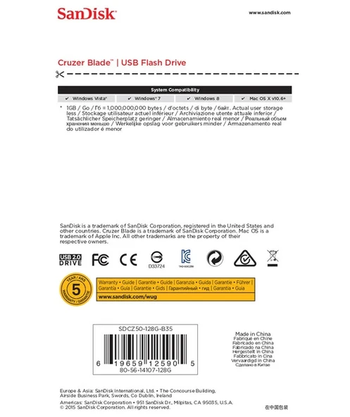 SanDisk Cruzer Blade 128GB - 9