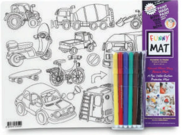 Funny Mat - Korsanlar Ve Araçlar 6'Lı Kalem Hediyeli 25 x 35 cm ürün görseli 1
