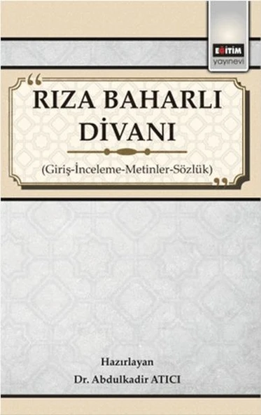 Rıza Baharlı Divanı - Giriş-İnceleme-Metinler-Sözlük ürün görseli 1