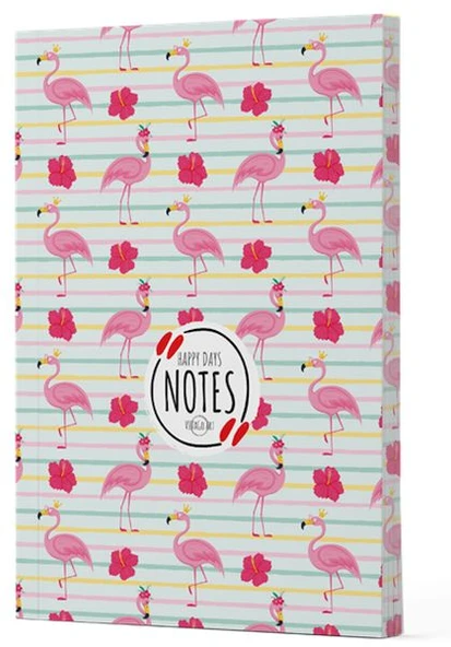Flamingo 2 - Yan Boyamalı Çizgili Defter ürün görseli 1