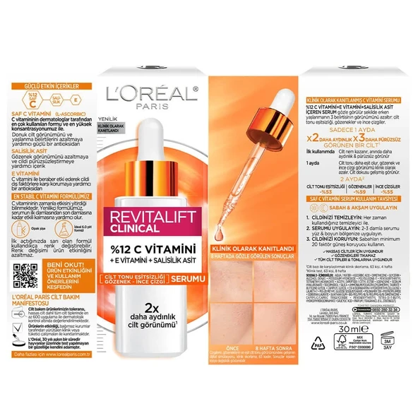 Loreal Paris Revitalift Clinical C Vitamini Aydınlatıcı Serum 30 ml - Resim 3