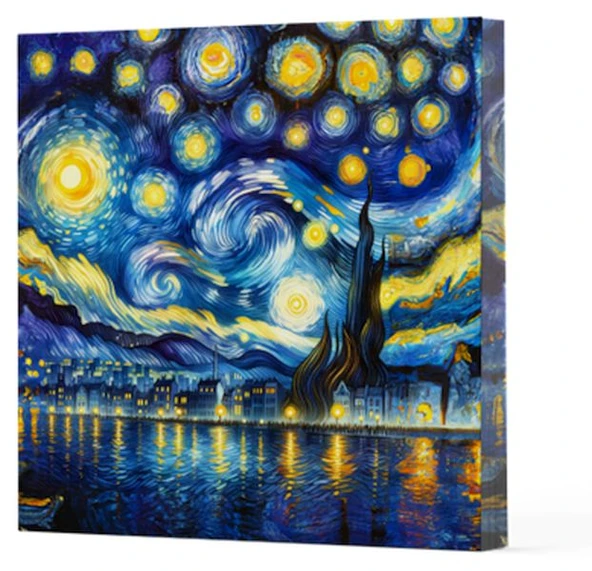 Van Gogh 7 Yıldızlı Gece - Çizgisiz Yan Boyamalı Defter ürün görseli 1