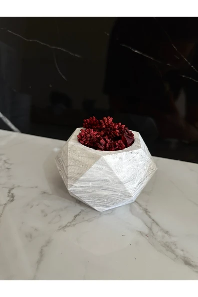 Dekoratif Beton Sukulent Saksı Minik Çiçek Vazosu El Yapımı Hediyelik Saksı - 2