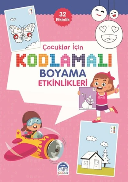 Çocuklar İçin Kodlamalı Boyama Etkinlikleri - Pembe - 32 Etkinlik ürün görseli 1