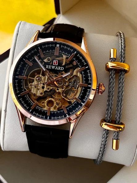 Reward İtalyan Bileklik Hediyeli Deri Kordon Otomatik Mekanizma 5 Atm Erkek Kol Saati W.142270.1 ürün görseli