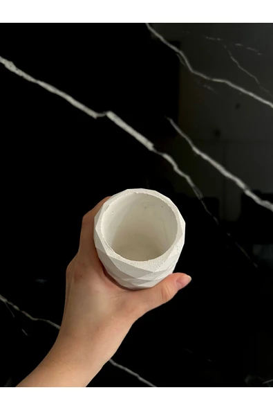 Dekoratif Beton Diş Fırçalık El Yapımı Banyo Aksesuarı Masaüstü Kalem Kutusu - 5