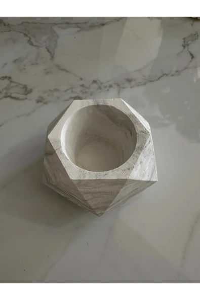 Dekoratif Beton Sukulent Saksı Minik Çiçek Vazosu El Yapımı Hediyelik Saksı - 7