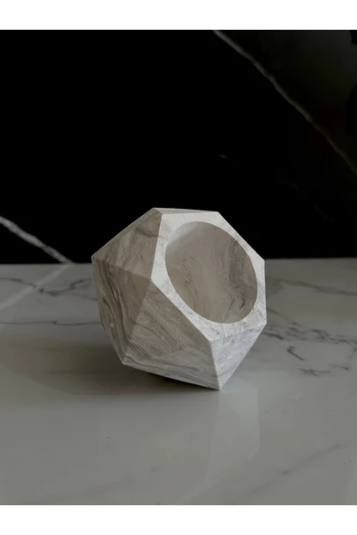 Dekoratif Beton Sukulent Saksı Minik Çiçek Vazosu El Yapımı Hediyelik Saksı - 1