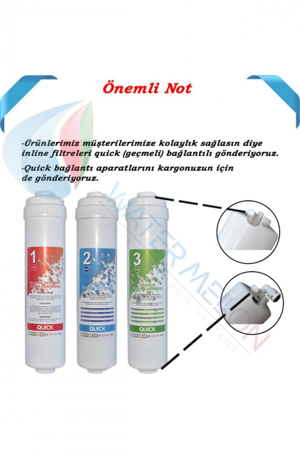 Kapalı Kasa 12 Su Arıtma Filtresi Cihazı 80 Gpd King Membranlı Inline Yıllık Filtre Seti - 7