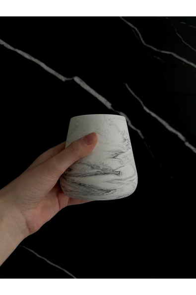 Beton Kalemlik Dekoratif Aksesuar El Yapımı Diş Fırçalık Minik Vazo - 5