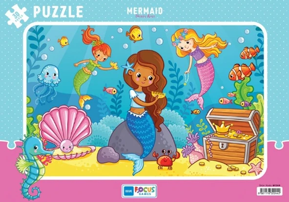 Blue Focus Mermaid (Deniz Kızı) Puzzle 30 Parça ürün görseli 1