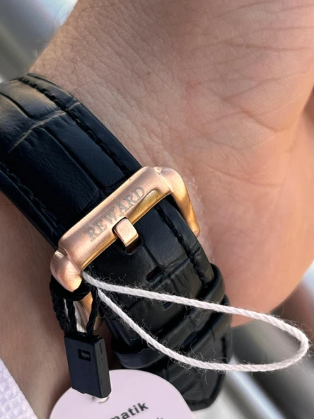 Reward İtalyan Bileklik Hediyeli Deri Kordon Otomatik Mekanizma 5 Atm Erkek Kol Saati W.142270.1 - Resim 5