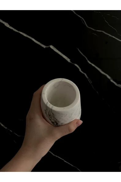 Beton Kalemlik Dekoratif Aksesuar El Yapımı Diş Fırçalık Minik Vazo - 7