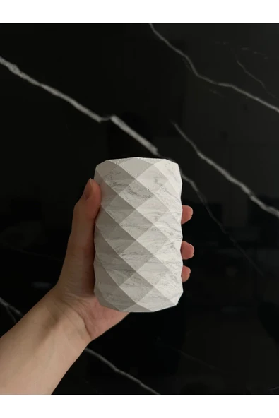 Dekoratif Beton Diş Fırçalık El Yapımı Banyo Aksesuarı Masaüstü Kalem Kutusu - 7