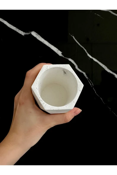 Beton Vazo El Yapımı Kalem Kutusu Dekoratif Diş Fırçalık Ev Aksesuarı - 7