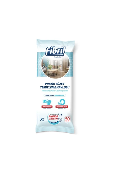 Pratik Yüzey Temizlik Havlusu Beyaz Sirkeli Sabun Kokulu 24 X 50 (1200 YAPRAK) - 1