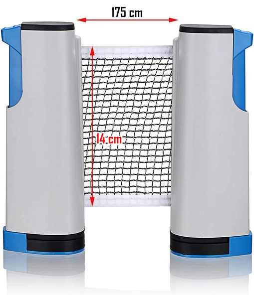 6lı SET Masa Tenisi Filesi Raket Top Seti Otomatik Gerdirme Pinpon Net Tüm Masalara Uyumlu - Resim 8